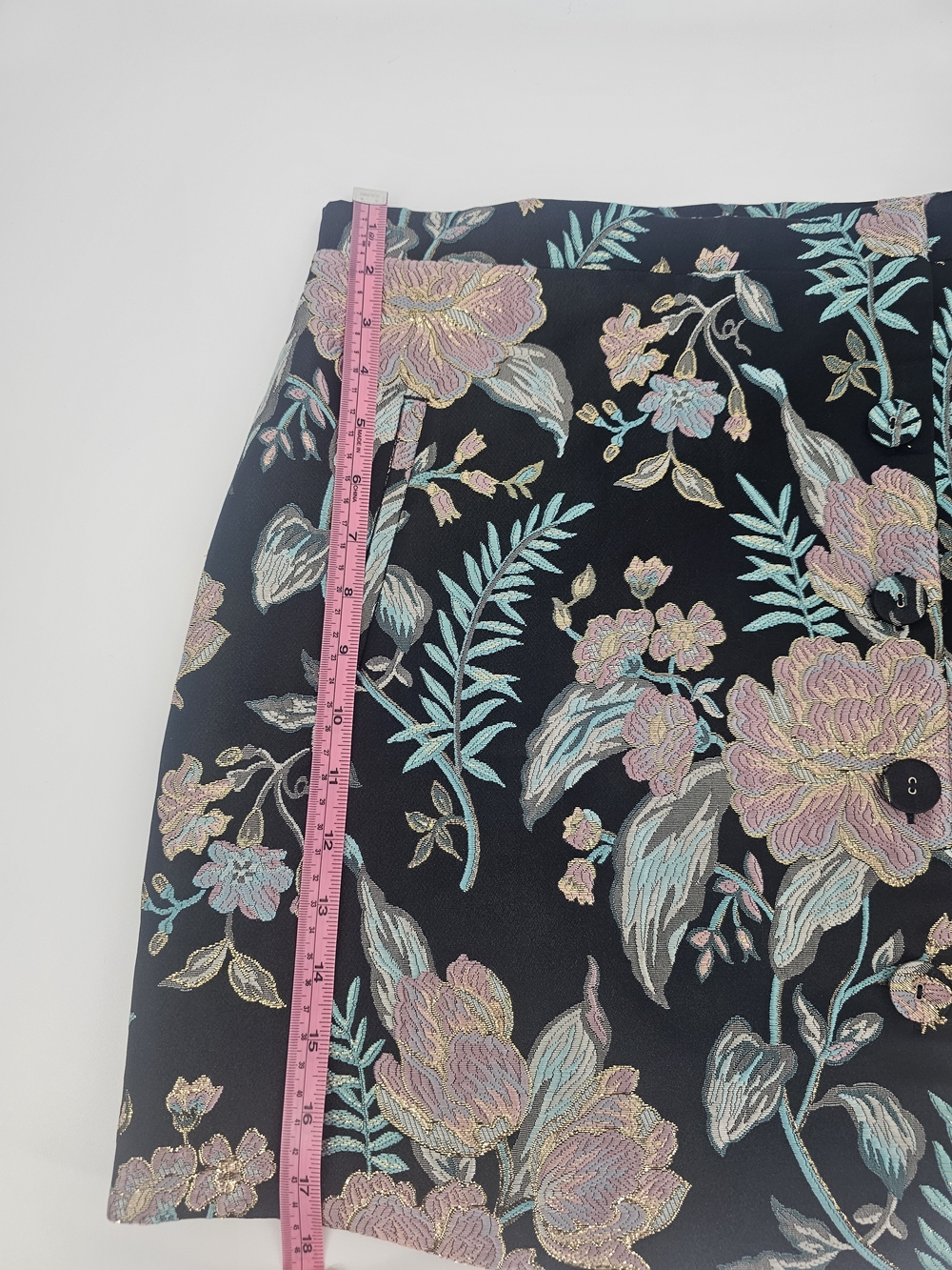Willow & Clay Floral Jacquard Mini Skirt Cottagecore Tapestry Brocade - Picture 6 of 6